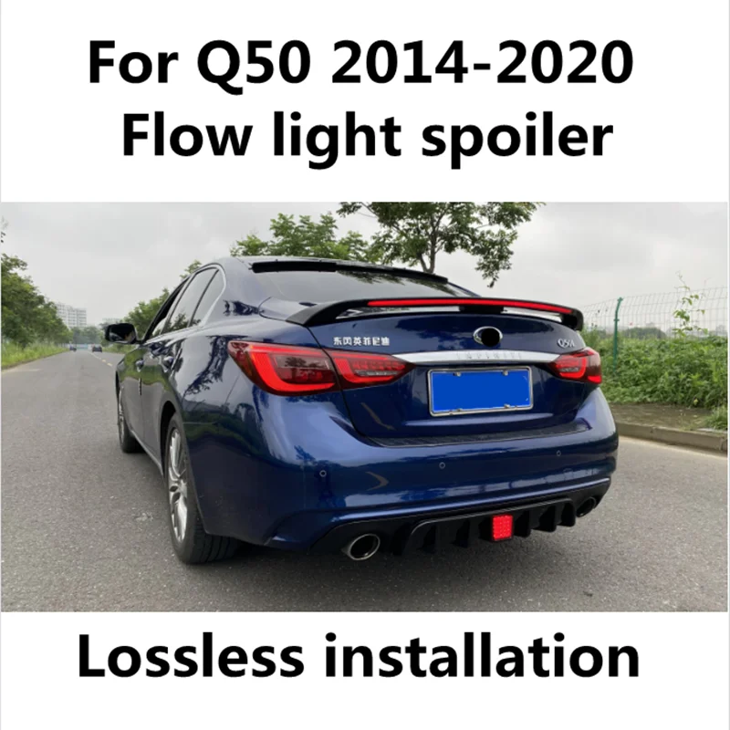 Для 2014-2020 Infiniti Q50 потока светильник Высокое качество Спойлер ABS Материал заднего