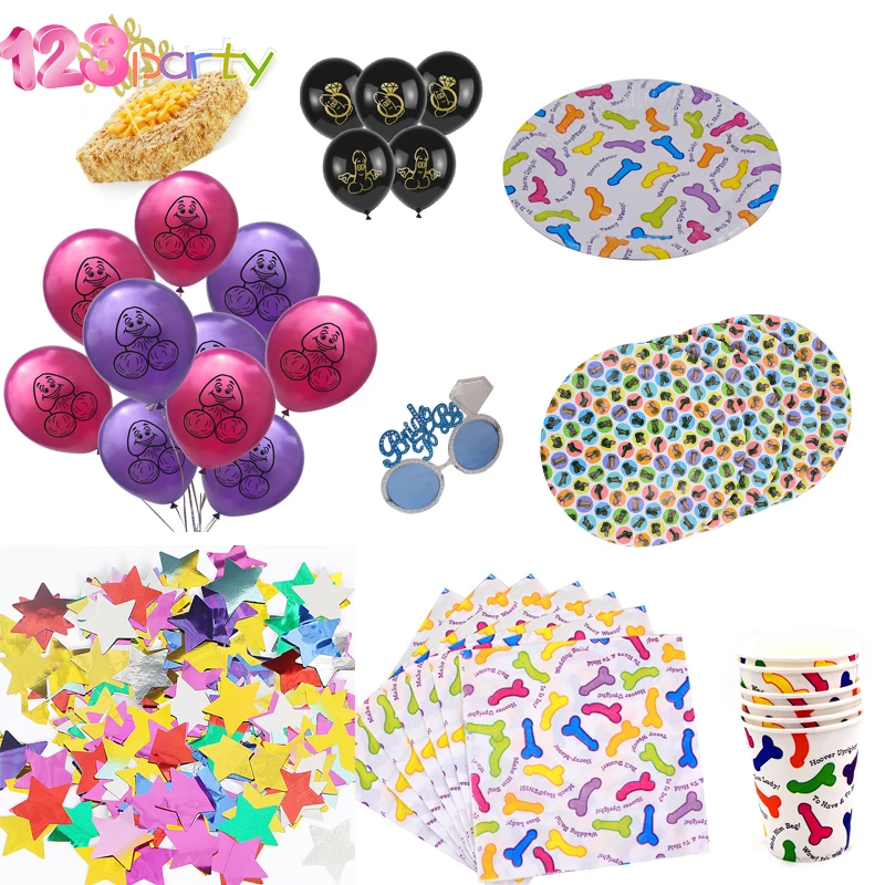 Вечерние шары для девичника вечерние пениса невесты посуда гирлянда аксессуары