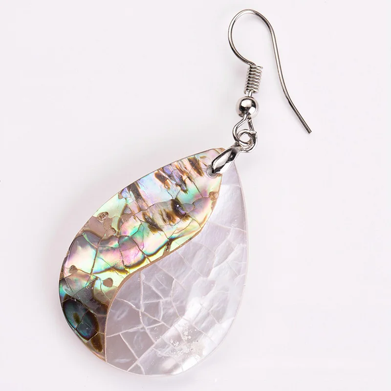 Natural Pearl Shell Ethnic Earrings with Stones for Women Exaggerated Simple Droplet Type | Украшения и аксессуары