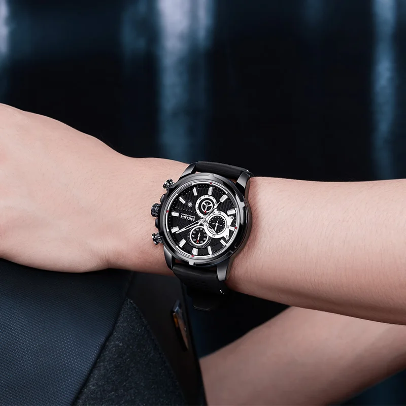 Часы наручные MEGIR мужские повседневные брендовые Роскошные спортивные в стиле