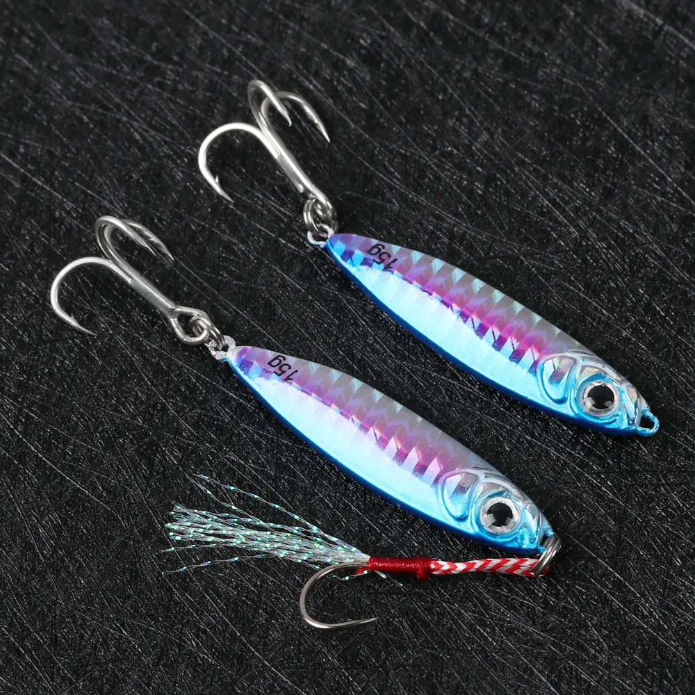 

10/15/20/30 г разноцветные металлические рыболовные приманки с перьями, джиг-Шон, твердая приманка, аксессуар, кренкбейт, крючки для окуня, тонущ...