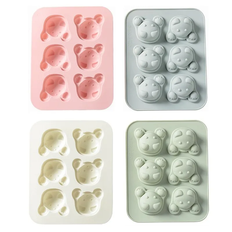 Cartoon 6-connected kitten silicone cake mold baking dish food-grade DIY candy chocolate complementary food utensils | Дом и сад