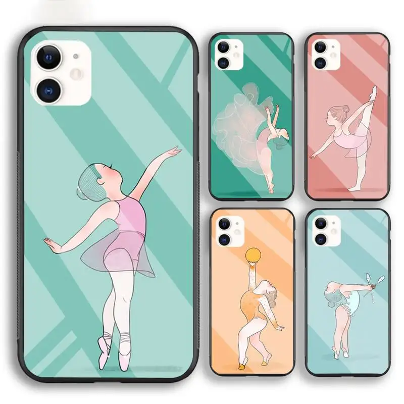 

Soft Cover BALLERINA Ballet Girl Phone Case For Iphone 6 6s 7 8 Plus XR X XS XSmax 11 12 Pro Mini Max Tempered Glass