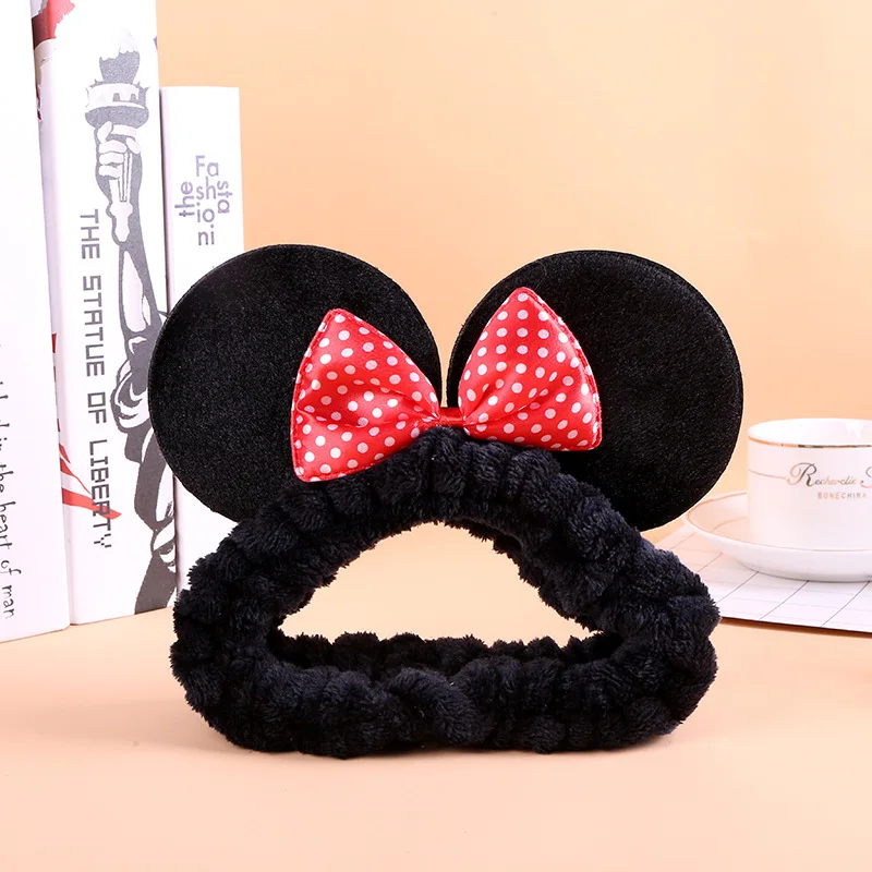 Navidad Милая повязка на голову с ушками и бантиком Минни для мытья лица украшение