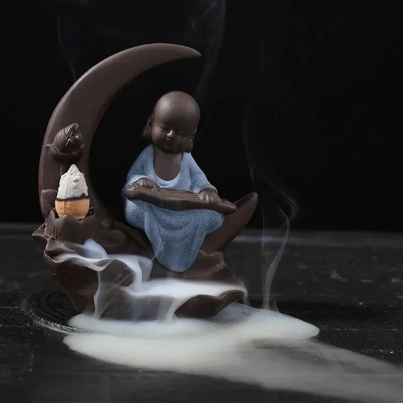 Креативный милый маленький монах благовония горелка с Буддой дымчатый водопад