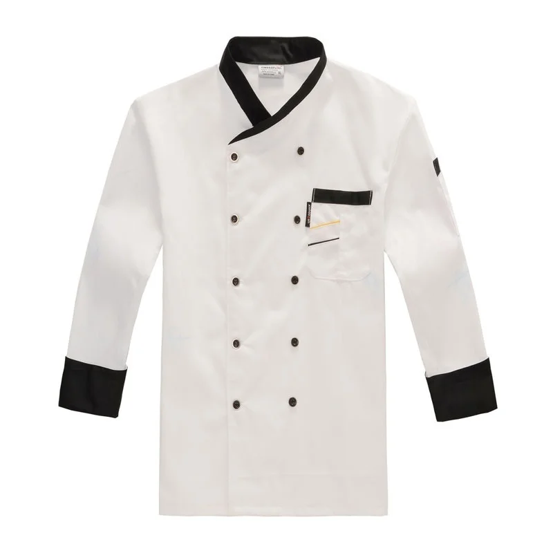 Long Sleeve Куртка шеф-повара короткий/длинный рукав рубашка повара бариста ресторан отель Рабочая форма пекарь одежда для официанта - Цвет: Long Sleeve