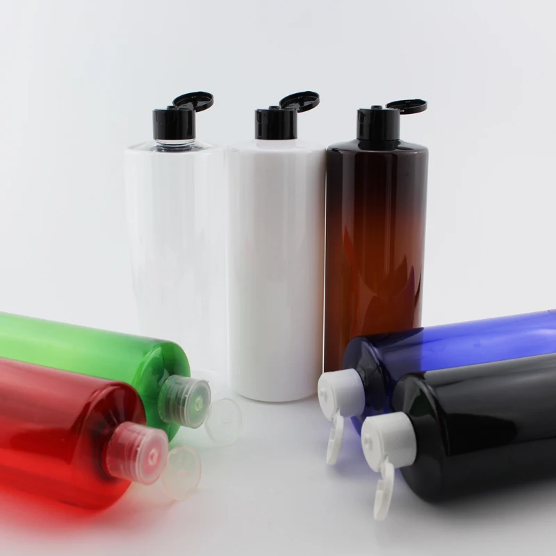 

500ml Large Size Plastic Shampoo Bottle With Flip Top Cap 500cc Cosmetic Container PET Material High Capacity Plastic DIY Bottle