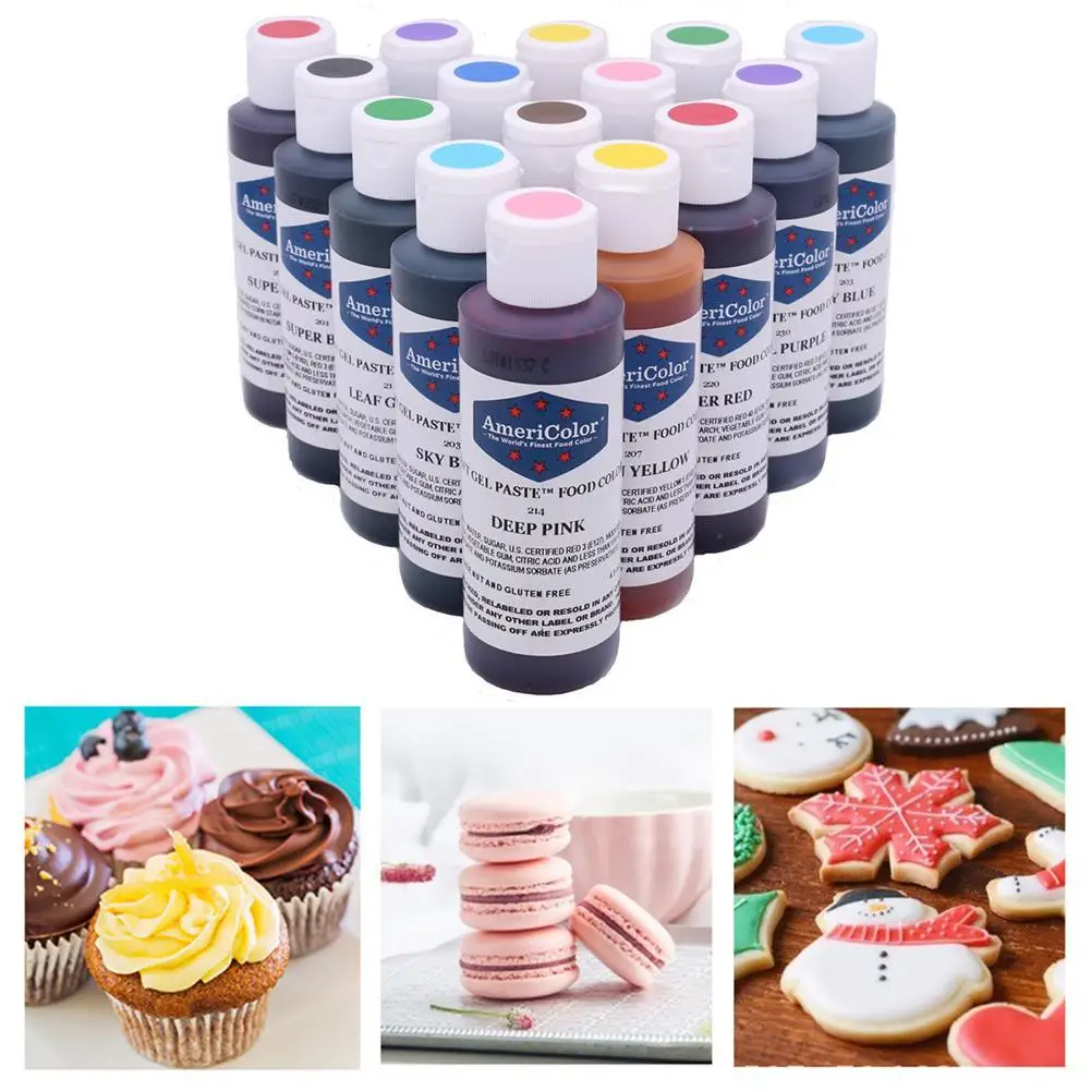 

New Natural Edible Coloring Fondant Biscuits Macaron Large Bottled Colour Dessert Baking Cake Multiple Ingredients 128g D5Y0