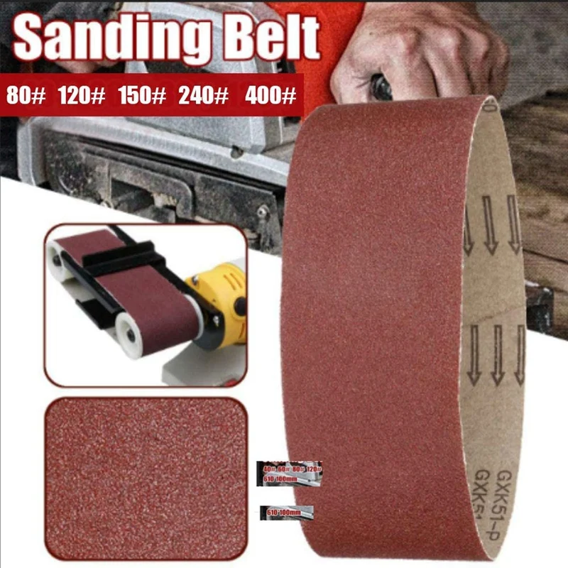 

22 PCS Aluminum Oxide Sanding Belts 4 x 36 Inch Sanding Belts (80-400 Grits) and 6 Inch Sanding Disc Belt (80-400 Grits)