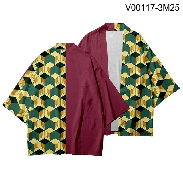 Demon Slayer Kimetsu no Yaiba 3D Printing Japanese Anime Kimono Haori Yukata Cosplay Women/Men Summer Casual Cool Streetwear - Цвет: hf-151