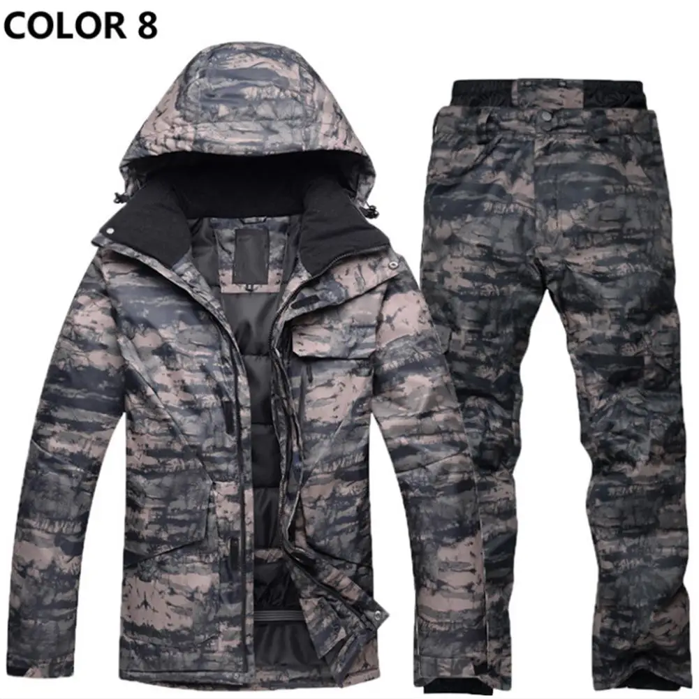 2019 New Winter Mens Ski Suit Warm Waterproof Windproof Snowboard Jacket And Snow Pants Suits Male Skiing Snowboarding Sets | Спорт и