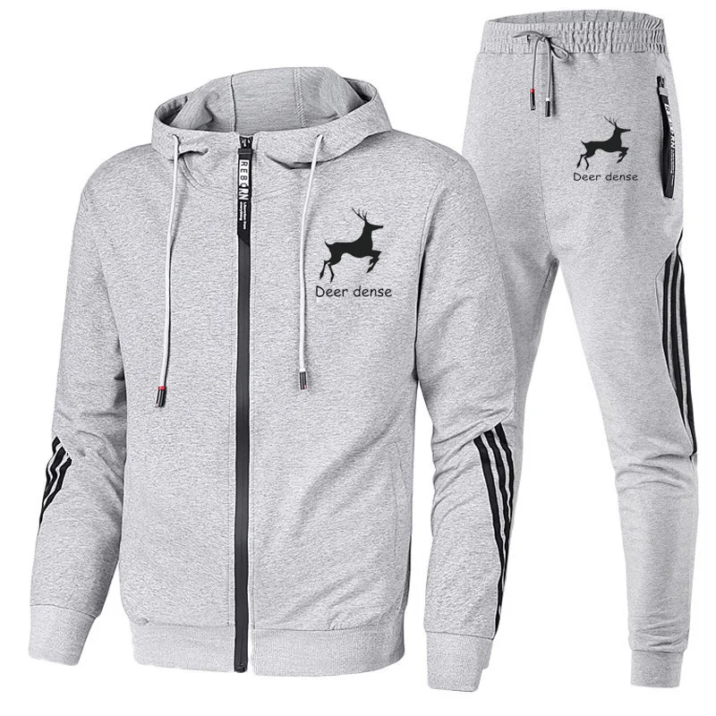 

Spring and Autumn New Casual Men's Hooded Suit Sportswear Pullover Set Hoodie + Sweatpants Jogging Men's Pullover