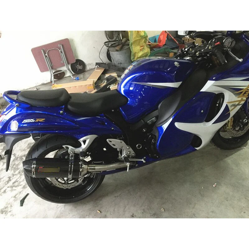 Слипоны GSXR1300 мотоцикл выхлопной Системы трубы карбоновый глушитель наконечник трубы Труба среднего звена правой и левой для Suzuki Hayabusa 2008