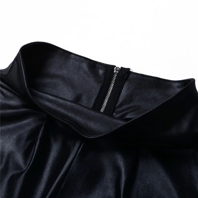 Элегантные Женские однотонные леггинсы из искусственной кожи с высокой талией