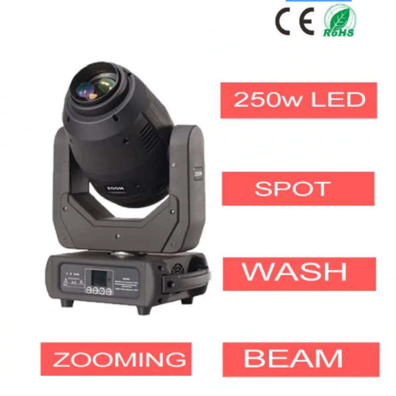 6 шт./лот высокое яркий 250W Светодиодный прожектор движушийся головной с