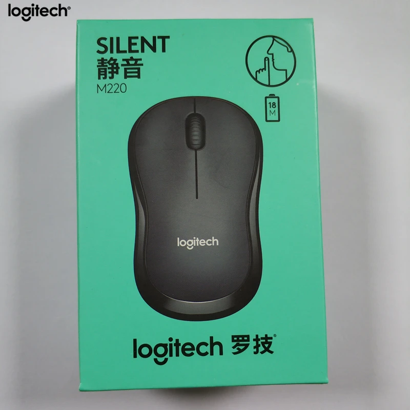 Беспроводная Бесшумная мышь logitech M220, игровой компьютер, usb-приемник с 2,4 ГГц, Высококачественная оптическая эргономичная мышь для дома и офиса