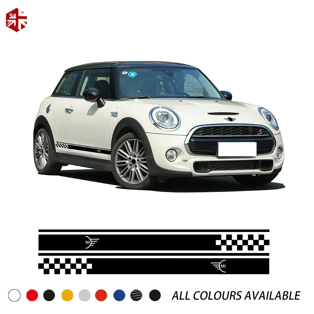 2 шт. Стайлинг автомобиля мини логотип дверь боковые полосы юбка наклейка кузов