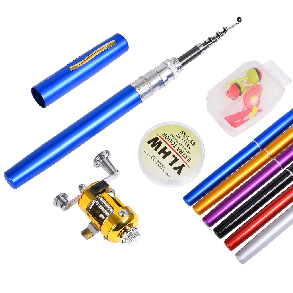 Карманная мини удочка и катушка для ловли нахлыстом комплект из алюминиевого