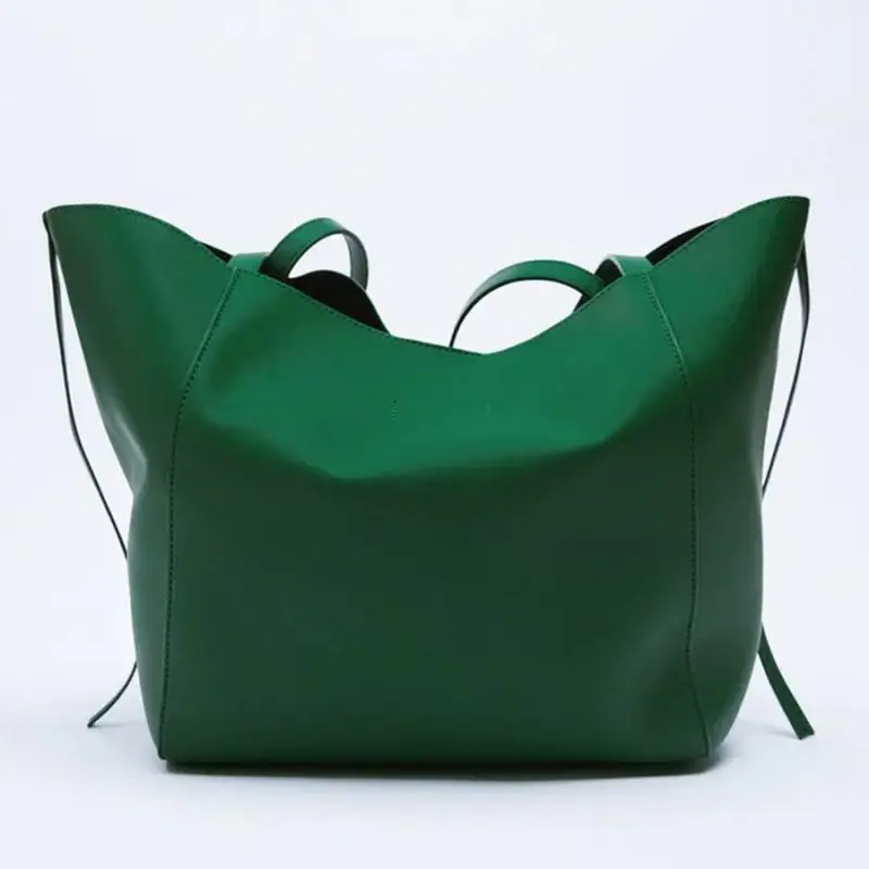 

Simple Solid Large Capacity Women's Tote Bag Designer High Quality Pu Shoulder Bag Woman Luxury Brand Shopping Ladies Handbag