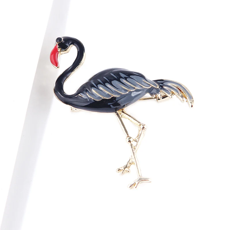 Cute Enamel Flamingo Brooches Unisex Women And Men Brooch Pin Bird Animal Broches Fashion Dress Coat Accessories | Украшения и