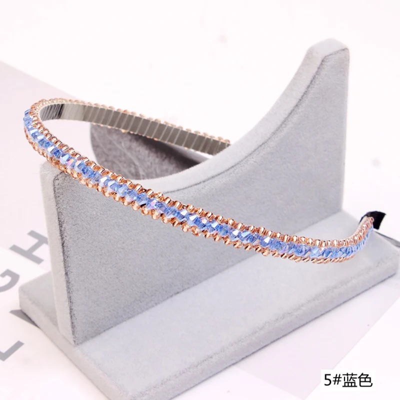 Блестящая Роскошная лента для волос со стразами девочек ручная работа бисер