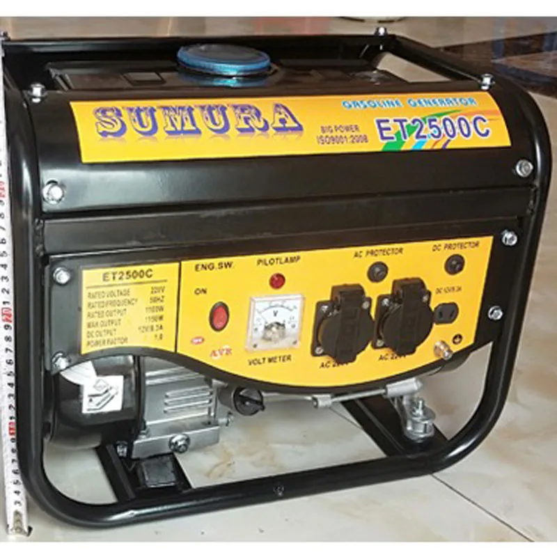 Портативный бензиновый генератор 1600 Вт Бытовой однофазный маленький уличный