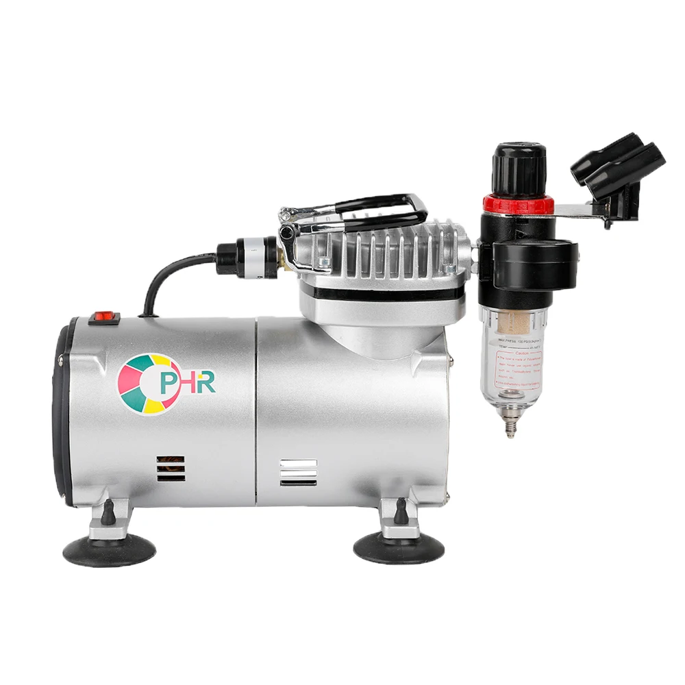 OPHIR Mini Air Compressor with Filter Holder Airbrush Air Compressor Set for Model Hobby Body Painting 110V/220V AC089