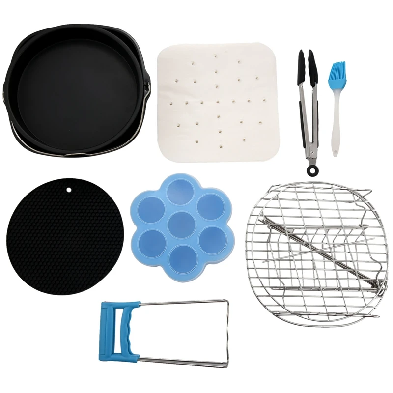

11 Pieces of Square Air Fryer Accessories, Suitable for Air Fryer, COSORI and Other Square Air Fryer and Oven