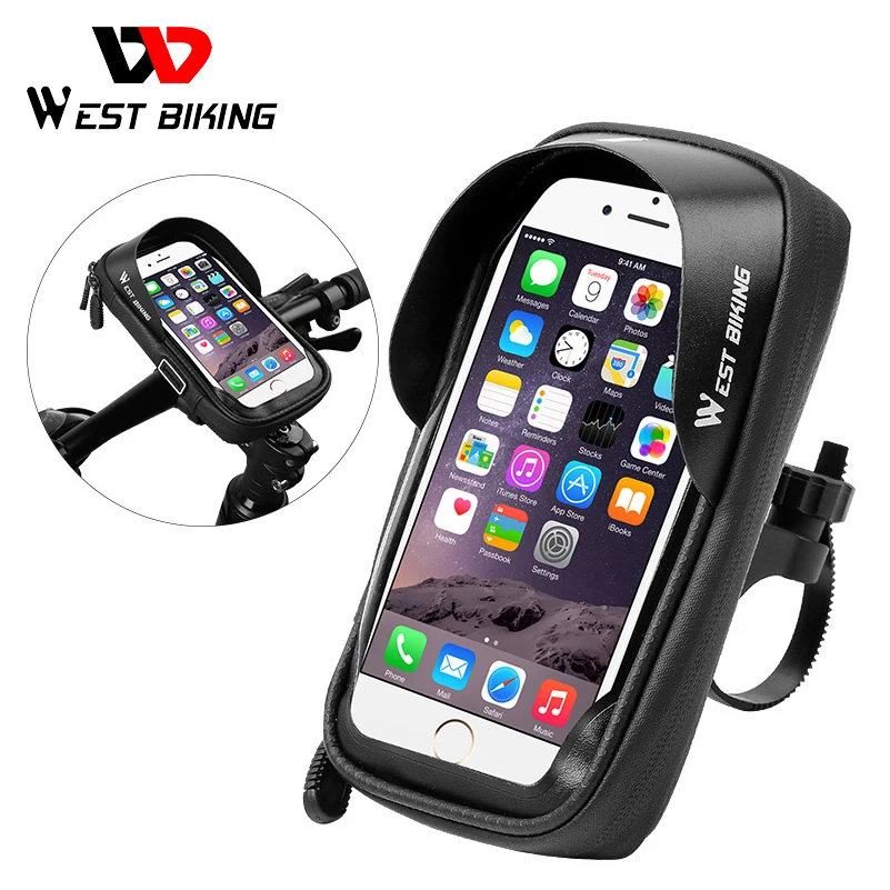 

WEST BIKING Bike Bag Waterproof Phone Case Handlebar Storage Package Touch Screen 6.0 inch Phone Holder Cycling MTB Bicycle Bags