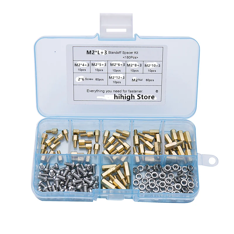 180pcs/set M2 M2.5 M3 Hex Head Brass Spacing Screws Threaded Pillar Pcb Computer Pc Motherboard Standoff Spacer Kit | Обустройство