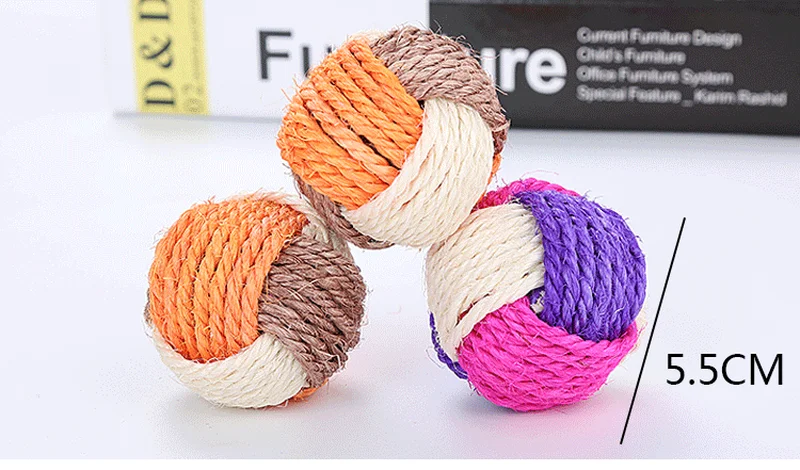 

Cat Ball Toy Funny Interactive Cat Pet Toys Play Chewing Rattle Scratch Catch Pet Cat Exercise Toy Sisal Balls 1Pc