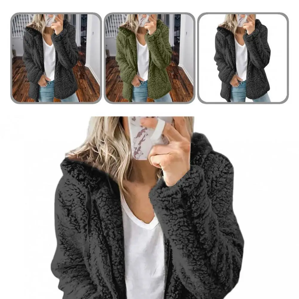 

Soft Simple Zipper Closure Warm Fleece Coat Women Fleece Coat Plus Size for Outdoor