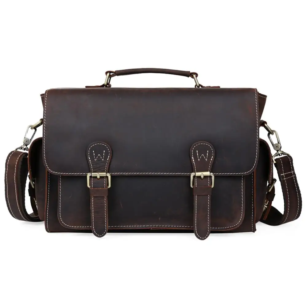 TIDING винтажная воловья сумка для камеры Роскошная Толстая кожаная через плечо DSLR