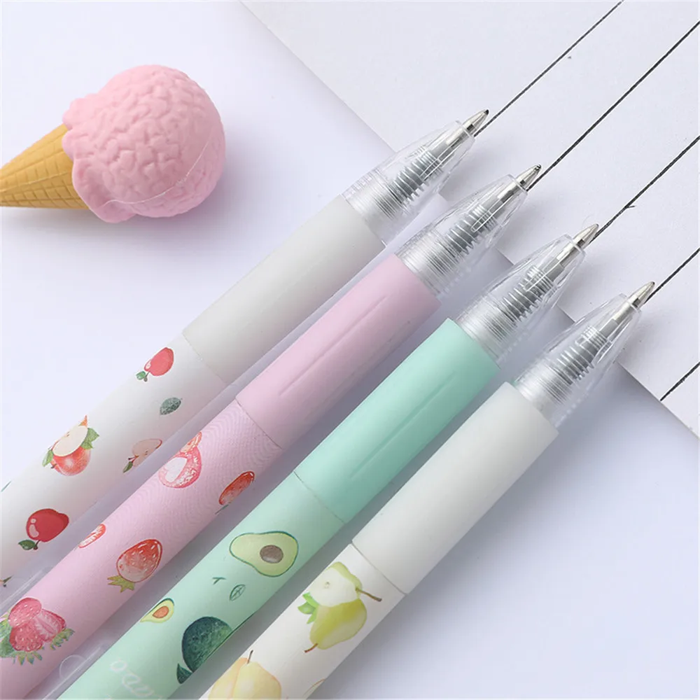 

2pcs 0.5mm Cute Cartoon Fruit Strawberry Gel Pen Press Black Ink Carbon Pen Student Gel Pen Gift Korean Stationery Supplies