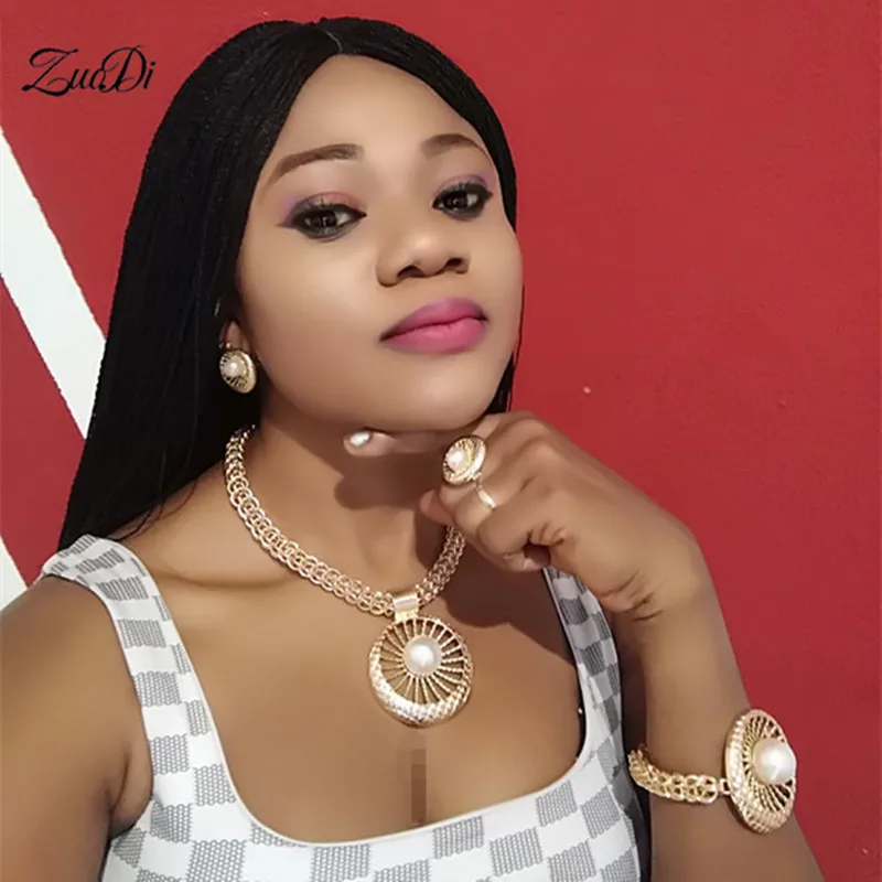 Женский комплект ювелирных изделий Fani дизайнерский золотистого цвета в