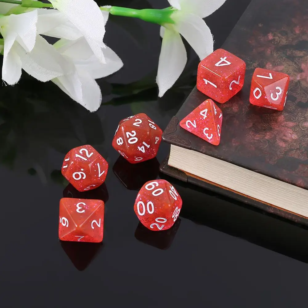 Игральные кости 7 предметов D4 D6 D8 D10 D12 D20 для ролевых игр настольный игровой набор |