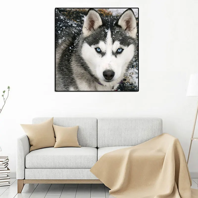 

DIY 5D Diamond Painting Crystal Rhinestone Embroidery Pictures Arts Craft For Home Wall Decor Accessories Husky