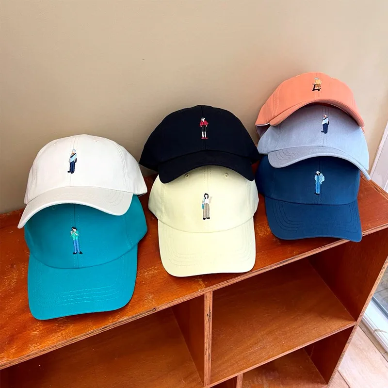 

Мягкая верхняя вышитая Милая мужская модель на весну и лето Универсальная Ретро-шляпа с язычком утка модная Регулируемая Кепка для отца