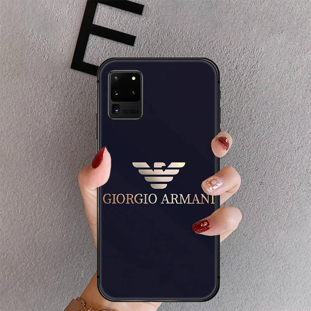 

Luxury Ltalian Brand Phone Case Cover For Samsung Galaxy Note S 7 8 9 10 20 10E Plus Lite Uitra Black