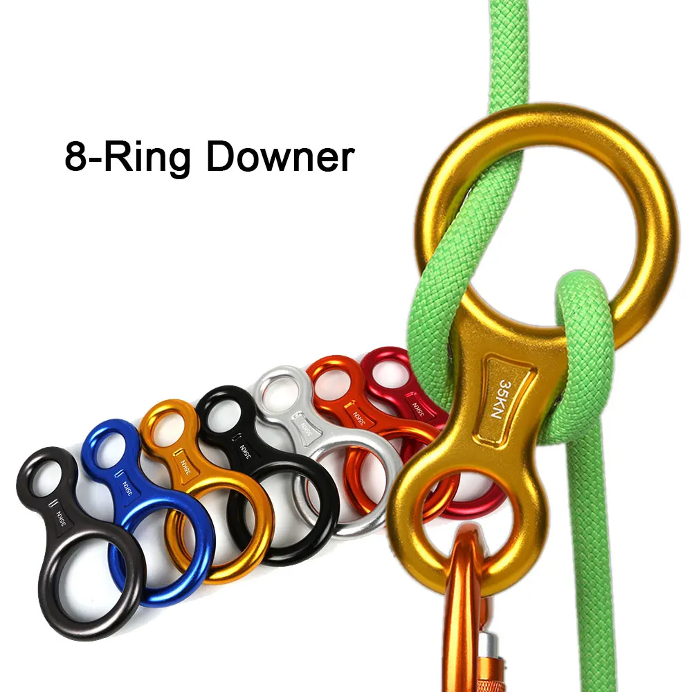 

14.4*7.4cm Figure 8 Climbing Ring Rope Descending Gear Tether Downhill Eight Rings 35KN Outdoor Rock Climbing Protector