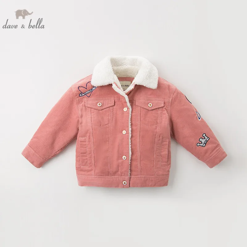DBK10721 dave bella/зимнее детское модное пальто с длинными рукавами и карманами