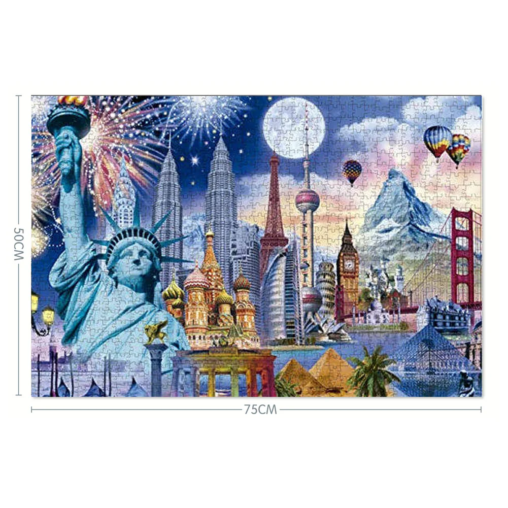 

1000Pcs Statue of Liberty Building Adult Kids Jigsaw Puzzles Game Toy Wall Decor Intelligence Develop Toys