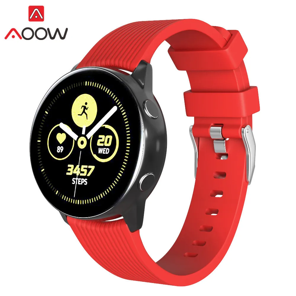 20 мм 22 мм силиконовый ремешок для часов samsung Galaxy Watch Active 42 мм 46 мм Резиновый Браслет ремешок для gear S2 S3 SM-R800 SM-R810