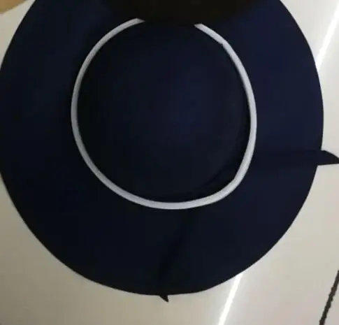 Navy blue Шерстяная фетровая Складная широкополая шляпа с лентой, модные шляпы Трилби с широкими большими полями, стильная одноцветная фетровая шляпа Mluti для мужчин и женщин - Цвет: Navy blue