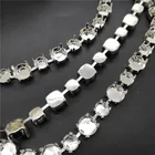 Пустая чашечная цепочка SS28, SS38, SS45, серебристаялатунная, металлическая, с когтями, для шитья круглых камней