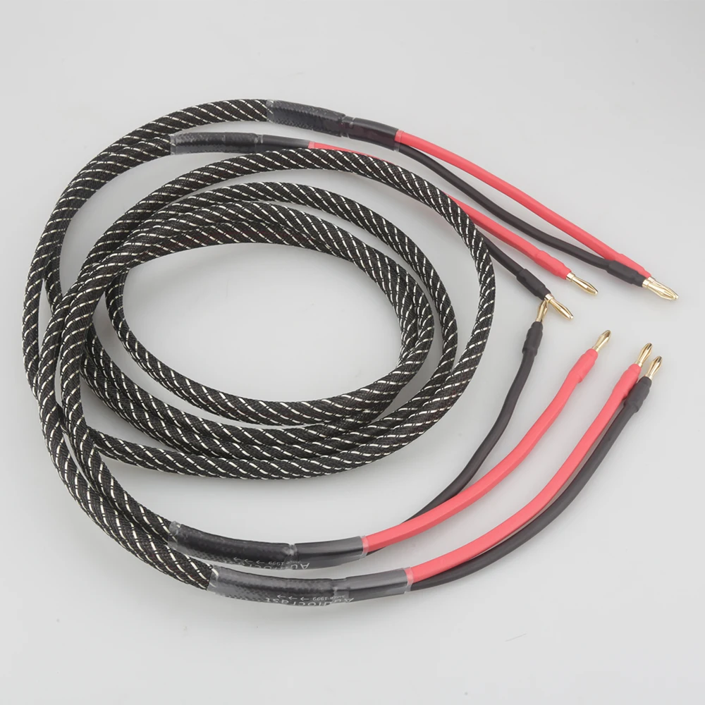 Высокое качество пара чистой меди громкий динамик кабель HIFI банан разъем к