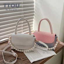 Fashion Crocodile Pattern Pearl Designer Women Armpit Bags Rainbow Colors Quality Pu Leather Femael Luxury Crossbody Bags