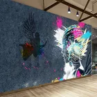 Пользовательские самоклеющиеся обои 3D музыка граффити абстрактное искусство фрески Ресторан Кафе КТВ бар фон водонепроницаемые настенные наклейки