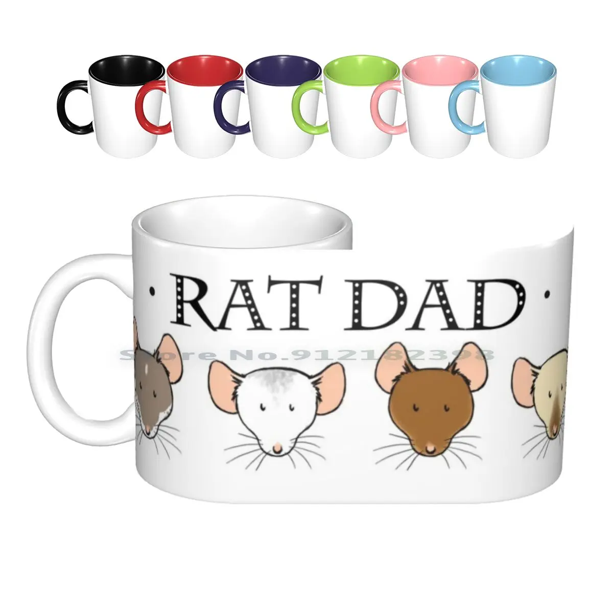 

Rat Dad Ceramic Mugs Coffee Cups Milk Tea Mug Rat Rats Pet Pets Cute Domestic Rodent Small Owner Dad Ratty Ratties Love Pet