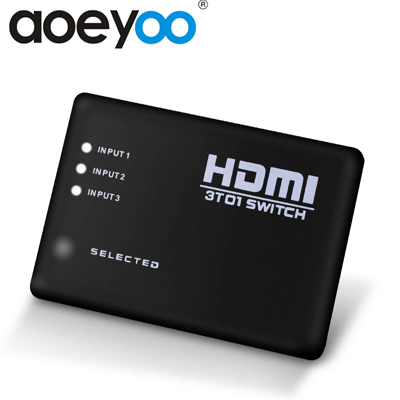AOEYOO 3 портовый Переключатель HDMI 3x1 1080P 3D видео переключатель сплиттер входа 1 выход